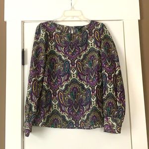 J.CREW FACTORY Bold Paisley Print Blouse